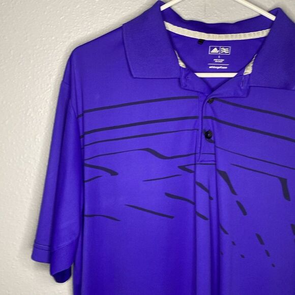 Adidas Golf Purple Black Button Up Polo Size Large - Picture 4 of 10